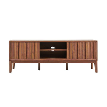 Gennaro 58 in. Farmhouse 3-Storage Sliding Door TV Stand Fits TVs up to 65 in. with Cable Management - JONATHAN Y